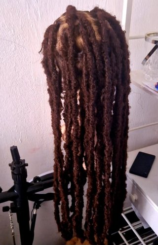 Peluca de ganchillo con extensiones de pelo