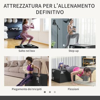 Caja Pliométrica 3 en 1 Con 3 Alturas 51Cm 61Cm 75Cm, Caja de Salto Pliométrica para MMA Y HIIT, Plataforma Pliométrica para el Entrenamiento, para Gimnasio en Casa, Negro