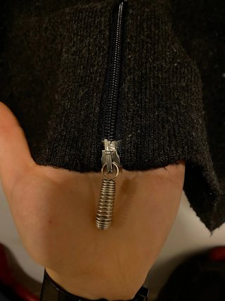 Le Petit Baigneur Wool Blend Zip Cardigan Old money Ribbed Collar Vintage Charcoal Jacket T3
