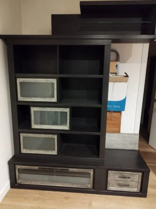 Mueble salón moderno gris oscuro