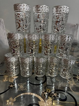 Vasos de cristal dorados con corazón,y mas modelos