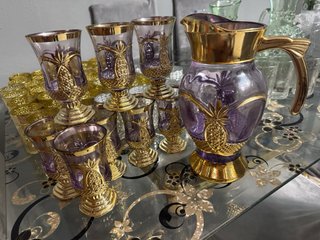 Vasos de cristal dorados con corazón,y mas modelos