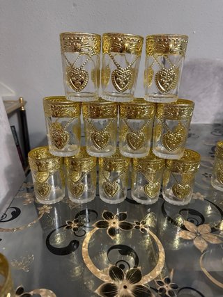Vasos de cristal dorados con corazón,y mas modelos