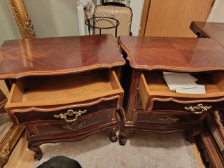 2 Cómodas Luis XV Madera Marrón y Dorado