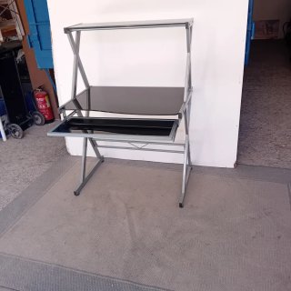 Mesa escritorio hierro y cristal