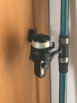 Caña de pescar + carrete + piqueta