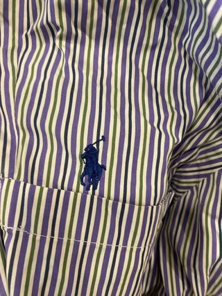 Striped Button Down Shirt Polo Ralph Lauren Blake Fit Vintage 90s Cotton