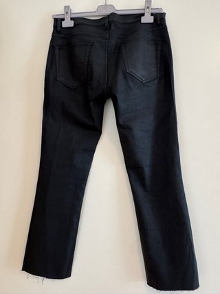 Pantaloni Zara neri effetto cerato