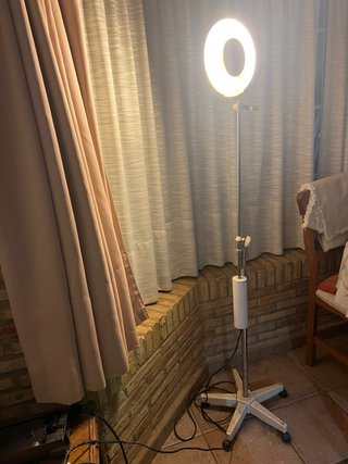 Lámpara de pie con aro de luz