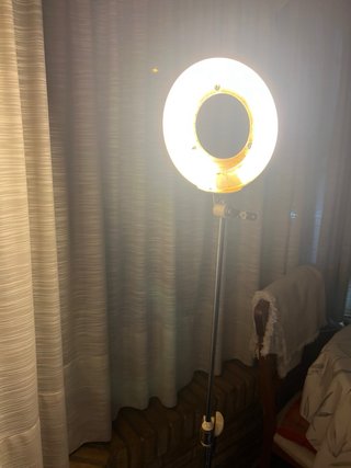 Lámpara de pie con aro de luz