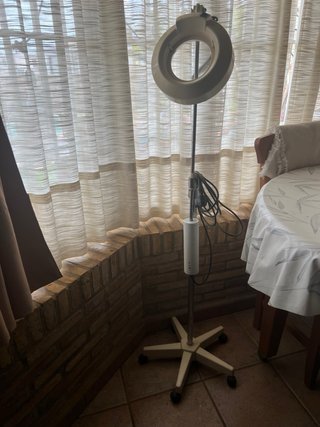 Lámpara de pie con aro de luz
