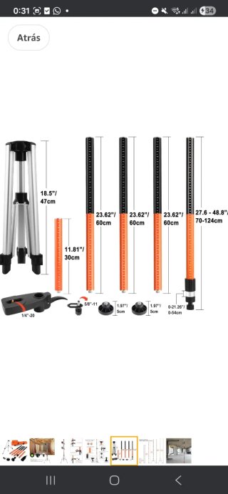 Trípode y accesorios para láser