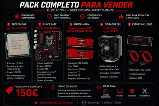 Pack PC: Intel i7 6700K, MSI B150, 8GB DDR4