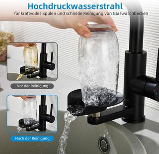 Grifo Negro Acero Inox con Lavatazas NUEVO
