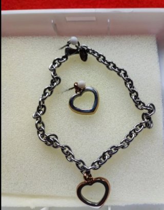 Pulsera y colgante corazón Lotus