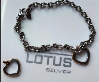 Pulsera y colgante corazón Lotus