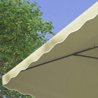 Sombrilla Descentrada 2.5X2.5 M Con Apertura a Manivela, Base en Cruz Y Volantes, Sombrilla de Jardín Con Doble Techo en Metal y Poliéster 160 G/㎡, Protección UV