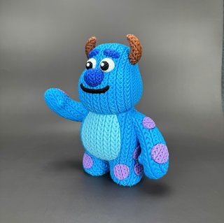 Figuras crochet Monstruos S.A. (Mike, Boo, Sulley)