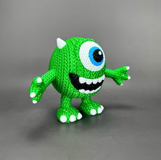 Figuras crochet Monstruos S.A. (Mike, Boo, Sulley)