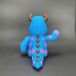 Figuras crochet Monstruos S.A. (Mike, Boo, Sulley)