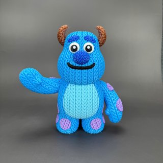 Figuras crochet Monstruos S.A. (Mike, Boo, Sulley)