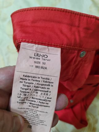 Pantaloni Liu Jo Rossi Cotone