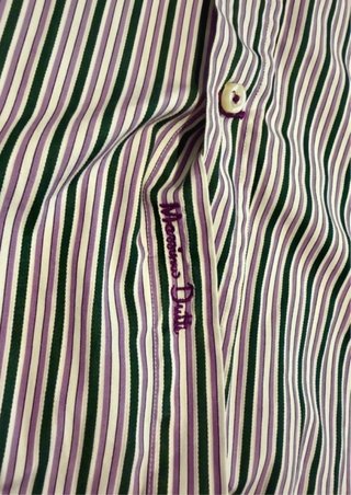 Camisa Massimo Dutti Rayas Verdes y Moradas Talla