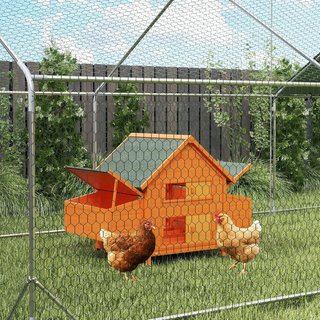 Gallinero de Jardín Jaula para Gallinas de Abeto, Madera y Verde, 160X98.5X107Cm