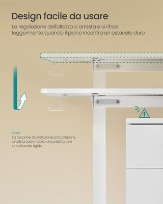 Escritorio Regulable en Altura Eléctrico, 140 X 60 Cm, Escritorio Eléctrico, Mesa con Memoria para 4 Alturas, Puerto USB-C, Blanco Nube LSD134W01