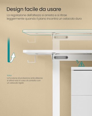 Escritorio Regulable en Altura Eléctrico, 120 X 60 Cm, Escritorio Eléctrico, Mesa con Memoria para 4 Alturas, Puerto USB-C, Blanco Nube LSD132W01
