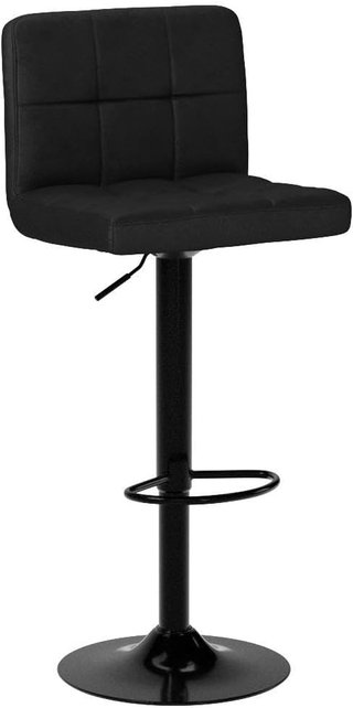 Taburetes De Bar, Juego De 2 Taburetes De Cocina Con Superficie De Terciopelo, Altura Ajustable, Silla De Cocina Giratoria Con Respaldo Y Reposapiés, Negro LJB014B01