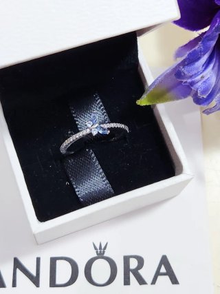 Anillo Mariposa Azul Brillante Pandora. Talla 58