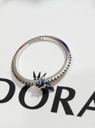 Anillo Mariposa Azul Brillante Pandora. Talla 58