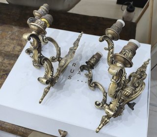 Pareja Apliques Bronce Antiguos