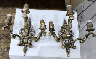Pareja Apliques Bronce Antiguos