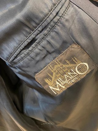 Navy Blue Double Breasted Blazer Milano Trajes Vintage Gold Buttons Tailored Fit