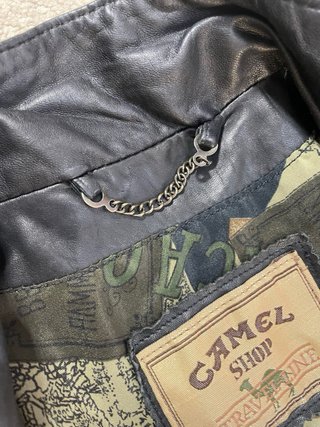 Chaleco De Cuero Camel Shop Travel Line Vintage