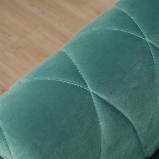 Sofá de 2 Plazas de Madera y Terciopelo Verde, Con Espesa Tapicería, Sofá para 2 Personas Diseño Vintage Rétro, 148 X 72 X 76Cm