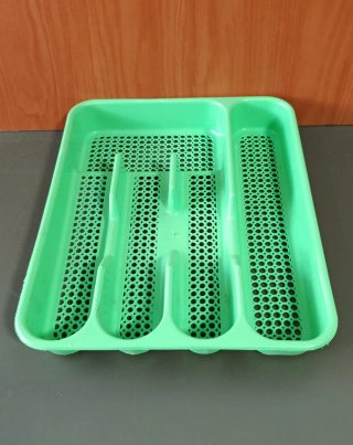 Escurridor cubiertos verde plástico