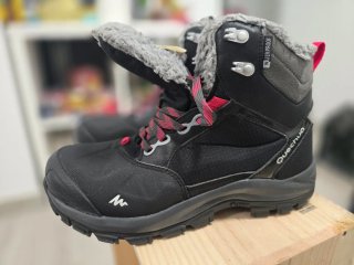 Botas Nieve Quechua Mujer Negras/Rosa
