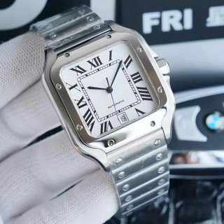 Reloj Santos Automático Plata Blanco