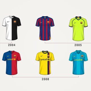Poster Maglie FC Barcellona 1899-2025