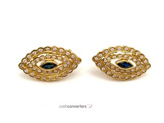 pendientes oro 18k con circonita