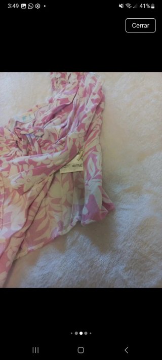 Top Primark floral rosa y blanco Talla M