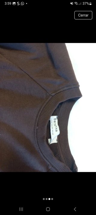 Sudadera corta Bershka marrón XS