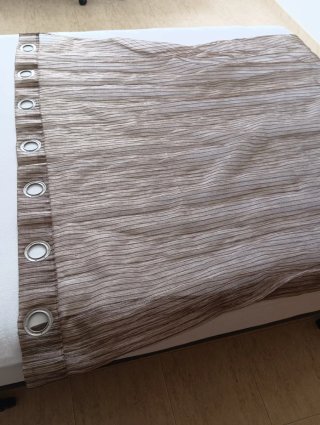 Cortinas Visillos Beige y Marrón (4 Unidades)