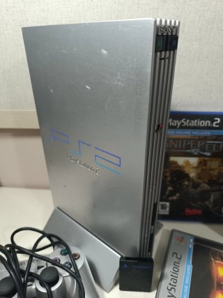 Console PlayStation 2 Argento con Giochi e Controller