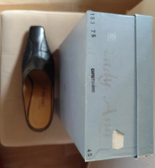 Sabot donna nero tacco alto