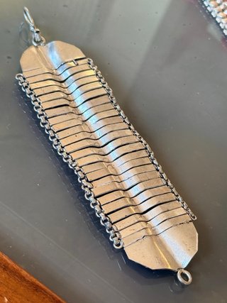 Braccialetto etnico metallo argentato