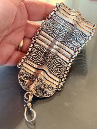 Braccialetto etnico metallo argentato